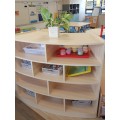 See-thru 4-tier Curve Shelf with Partition